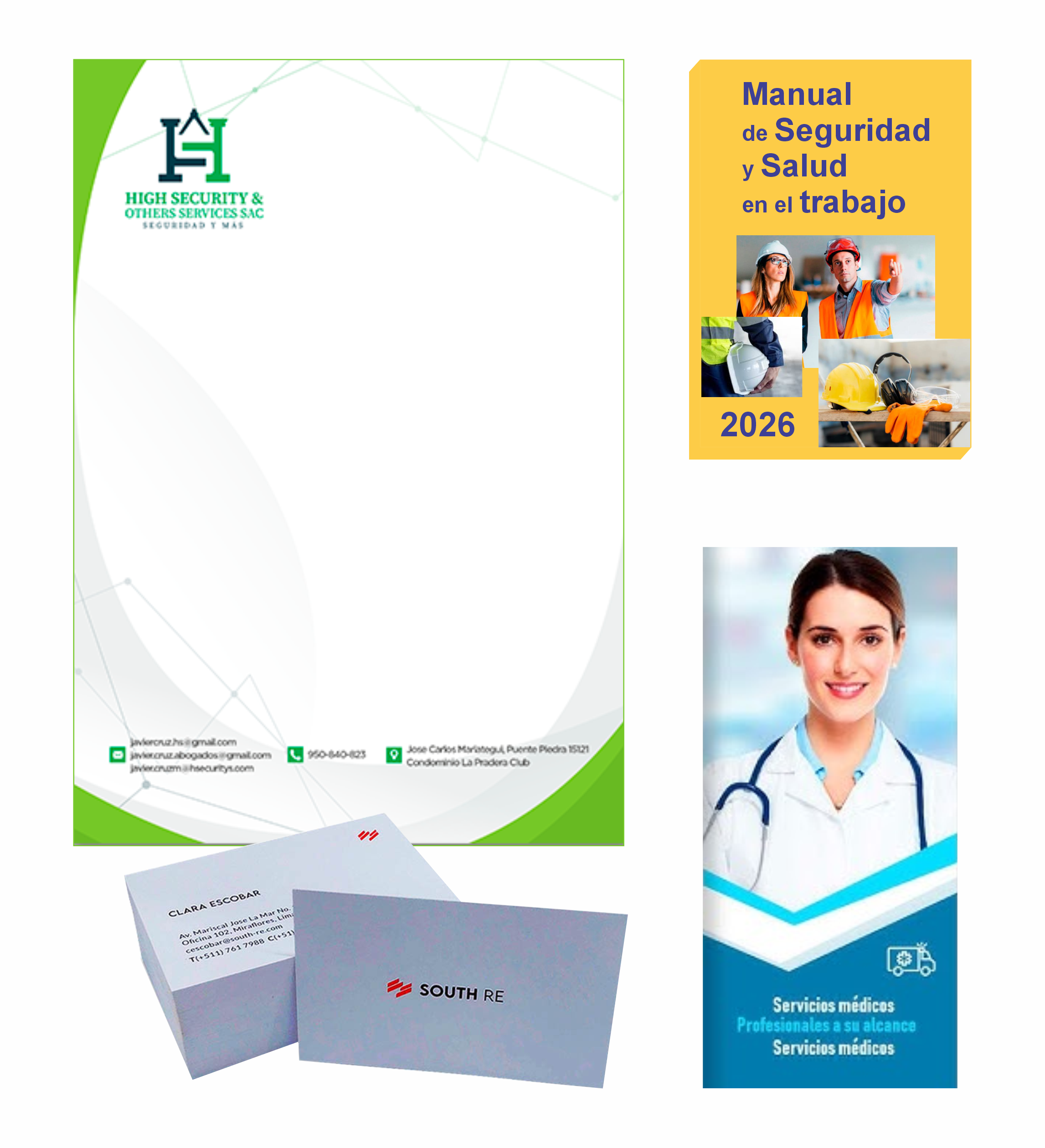 Inicio papelería corporativa y publicitaria